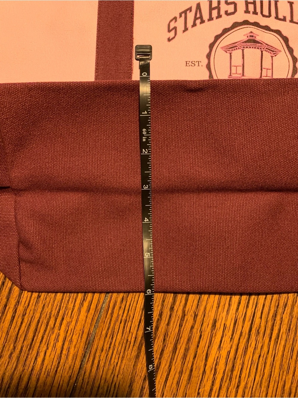 Gilmore Girls Stars Hollow Canvas Tote in Light Pink and Maroon - Picture 8 of 14